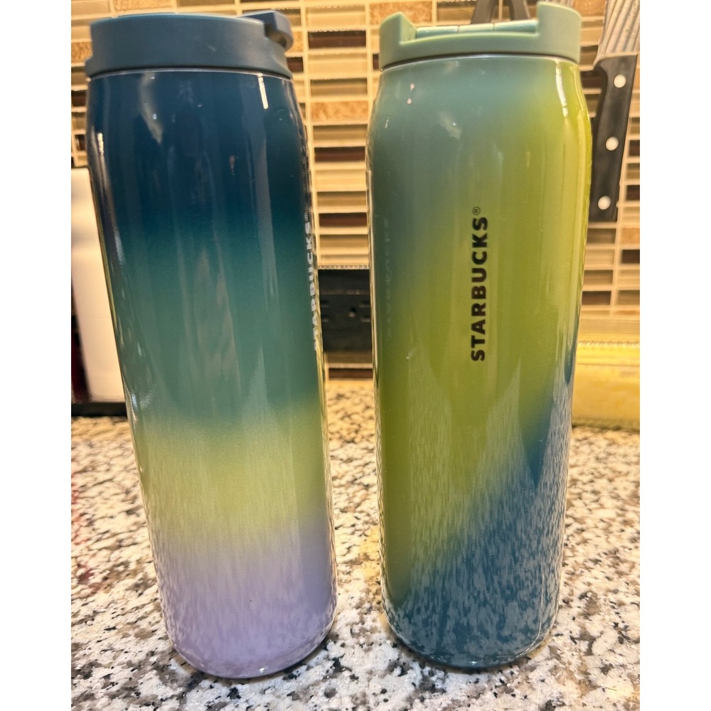 Starbucks Vacuum Insulated Gradient Stainless Steel‎ Bottles 16 oz & 20 oz Set